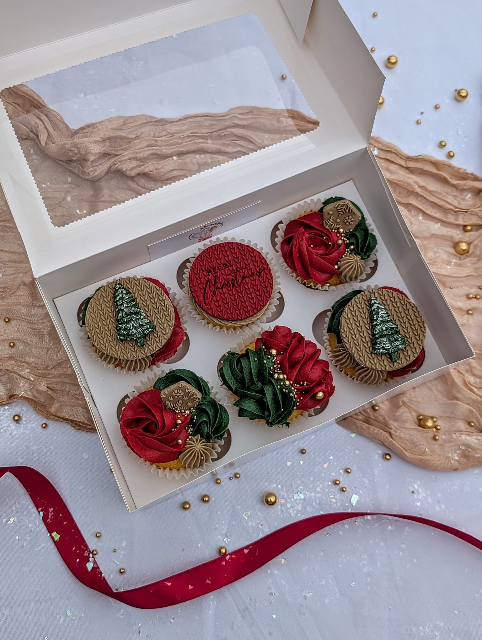 Christmas Cupcake Box